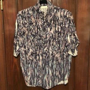 Beautiful Nina Ricci Watercolor Pleated Blouse.